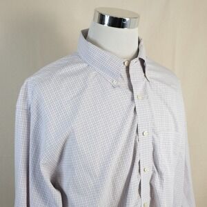 Brooks Brothers 346 XXL Regular Fit Shirt Button Down Purple Check Non-Iron Mens